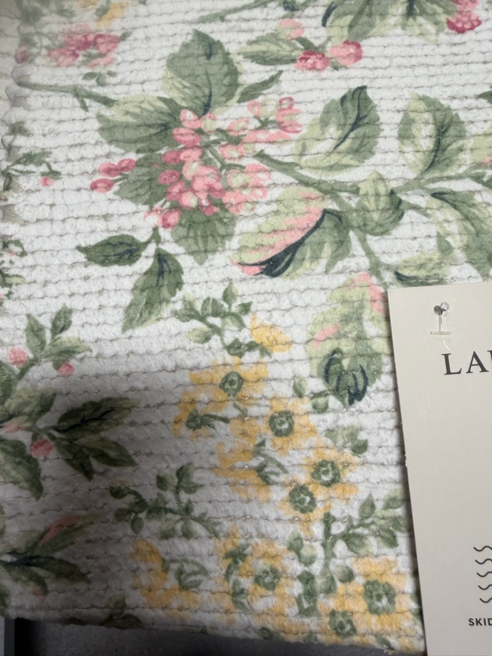 Laura Ashley Floral Bath Rug ~ 17x24” ~ Skid resistant ~ Multi Color